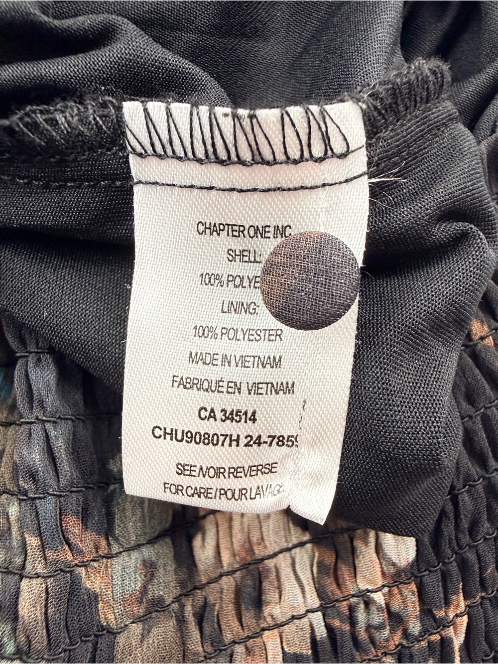 Tamara H Black Floral Sheer Smocked Ruffle Button Blouse L Cottagecore‎ Feminine - Picture 5 of 9